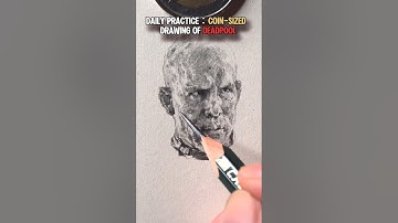Daily practice：Coin-sized  Drawing of Deadpool #art #drawing #deadpool