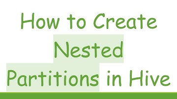 How to Create Nested Partitions in Hive