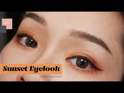 Trang điểm mắt màu cam cháy với nhũ mắt | 𝐒𝐮𝐧𝐬𝐞𝐭 𝐄𝐲𝐞𝐥𝐨𝐨𝐤 | Hena Makeup