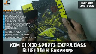 Kdm G1 X30 Sports Extra Bass Blutooth Earphone Unboxing