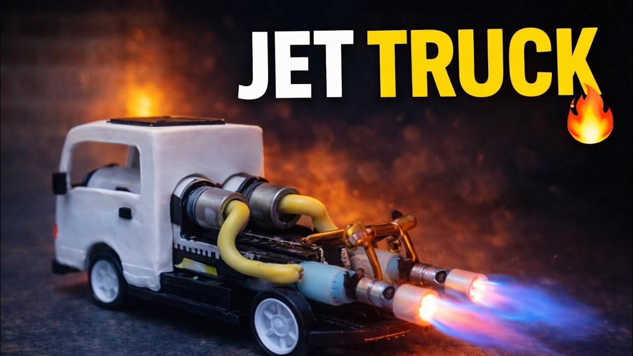 I Built a Mini Jet Truck That Runs on Fire! #DIYEngineering #JetEngin #MiniJet #EngineeringMiniTruck