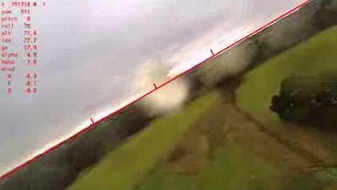UAV on-board video with artificial horizon