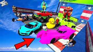 GTA 5 : Shinchan  VS Avengers Army On Mega Ramp in GTA 5 ! (GTA 5 mods)