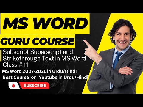 How to Subscript Superscript and Strikethrough your text in Microsoft Word Urdu/Hindi