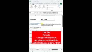 =IMAGE(https://chart.googleapis.com/chartchs=200x200&&cht=qr&chl=&A2) #excel #qrcode #exceltips