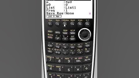 Paired T test from a list using the Casio CG20 or fx9750 graphical calculator