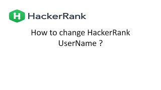 How to change the user name on hackerrank.