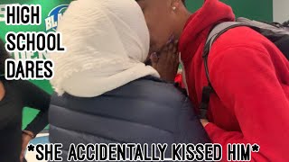 High School Dares | *she accidentally kissed him* 😱
