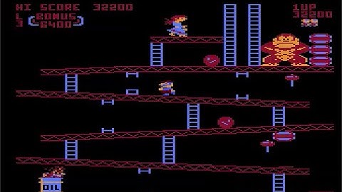 Donkey Kong Atari 8-Bit (Hack) Emulated Gameplay #1 The Improved Beta Graphics