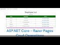 ASP.NET Core CRUD Operations || Razor Pages || A Complete Guide