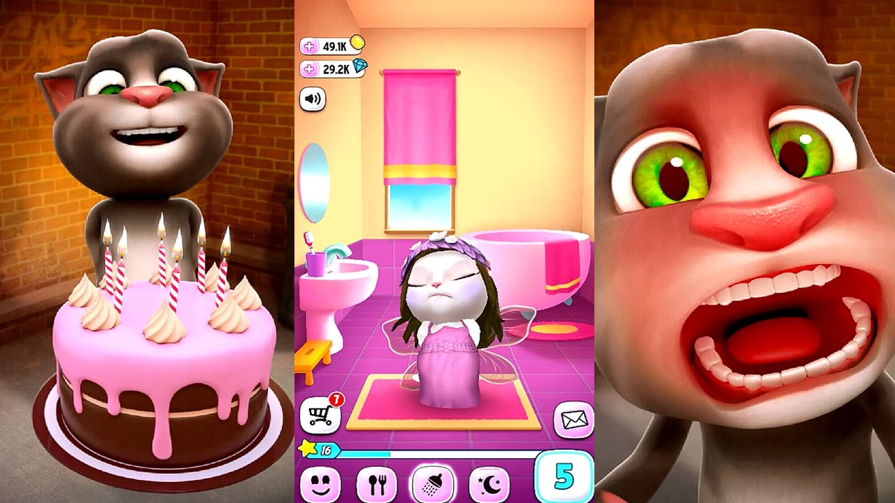 Talking Tom Vs My Talking Angela Android iPad Gameplay