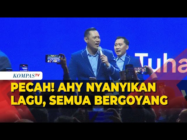 Pecah! AHY Nyanyikan Lagu, Para Ketum Koalisi Indonesia Maju Bergoyang Bernyanyi Bersama class=