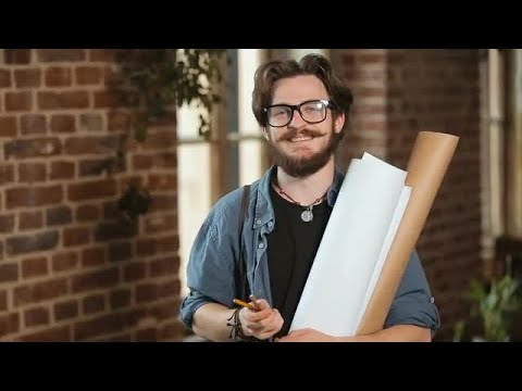 Portrait of Happy Architect Stock Video