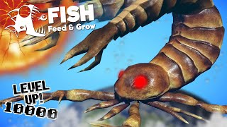 เมกาโลกรัปตัส แมงป่องทะเลยักษ์เลเวล 1 หมื่น(ตัวบัคของเกม?) | Fish Feed and Grow #148