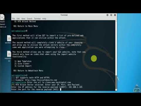 10  Hack Remote PC Using HTA Attack in SET Toolkit