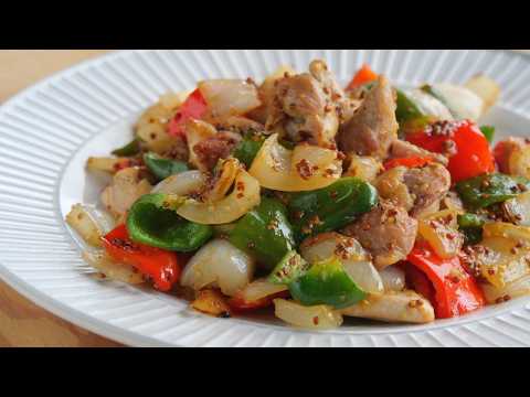 【 粒マスタードで♡ 鶏ももとピーマンのマスタード炒め】Mustard Chicken & Peppers Stir-Fry