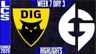 DIG vs EG Highlights | LCS Summer 2020 W7D3 | Dignitas vs Evil Geniuses