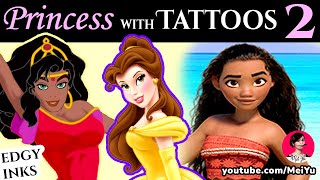Draw Princesses with Tattoos PART 2: Modern, Edgy Princess Disney Art Challenge | Mei Yu Fun Friday