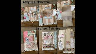 #AugustJunkJournal / Prompts 6, 7, 8 and 9 /Adding Lace, Pockets and a Bellyband with a Secret