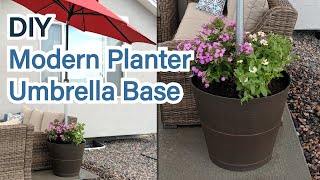 Modern Planter Umbrella Base/Stand - DIY