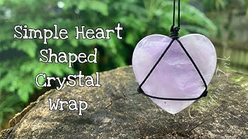 How to wrap a heart shaped crystal. Twine/thread/cord - necklace pendant simple wrap design! 💜 💖