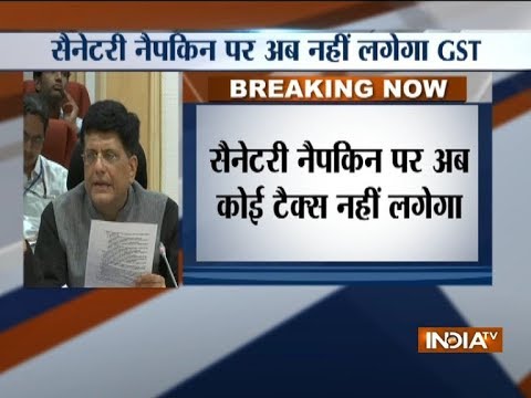 sanitary pads exempted from GST