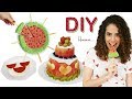 DIY COMIDINHAS FOFAS DE MELANCIA: bolo da fruta, flocos de arroz e gelatina | Paula Stephânia