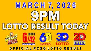 9pm Lotto Result Today PCSO March 7 2026