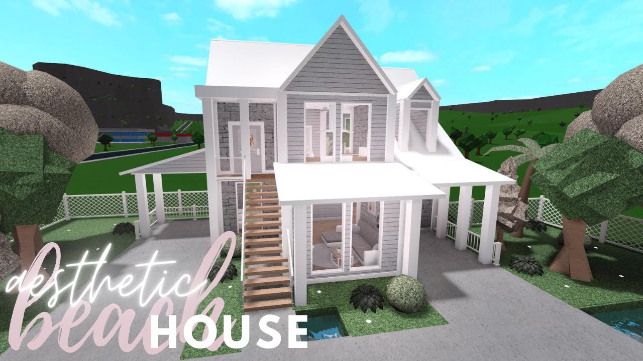 bloxburg: aesthetic beach house || speed build - YouTube