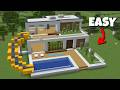 MODERN HOUSE with WATER PARK! MINECRAFT | TUTORIAL | EASY