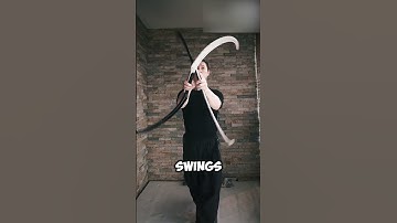 Man Twirls Giant S-Shaped Blades with Hypnotic Effect #shorts
