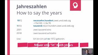 German Live Class: How to say 1972 (and other years) in German