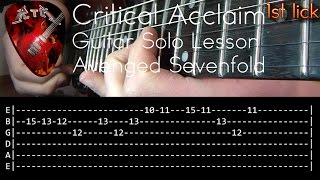 Critical Acclaim Guitar Solo Lesson - Avenged Sevenfold (with tabs) chords