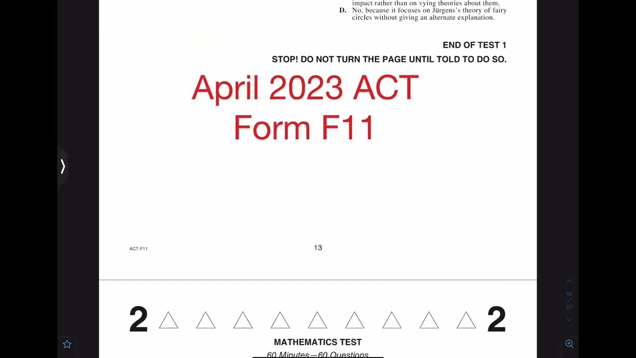 PERFECT 36 April F11 ACT Math! YouTube