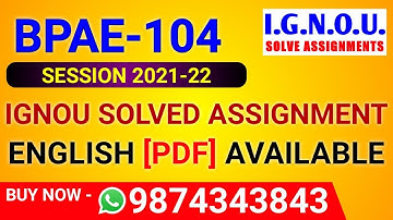 BPAE 104 Solved Assignment 2021-22 in English, BPAE-104 Solved Assignment 2022, BPAE 104 Assignment