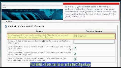 [MRGTecHelp.com CPANEL X3 Tutorial Series] Updating contact info