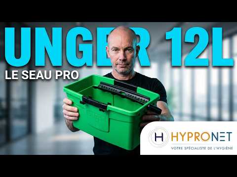 Seau Unger QB12B 12L - Rectangulaire Pour Laveur De Vitres, Avec Grille D'Essorage