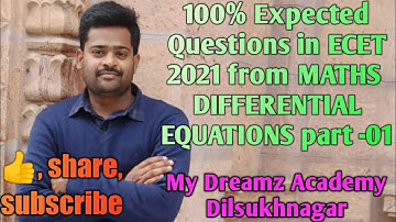 Differentital equation expected questions in ECET 2021
