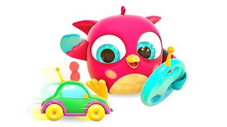 Kartun anak untuk bayi | Hop Hop si burung hantu & Mobil mainan untuk anak