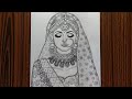 How to draw a beautiful traditional bride very easy  girl drawing  pencil sketch