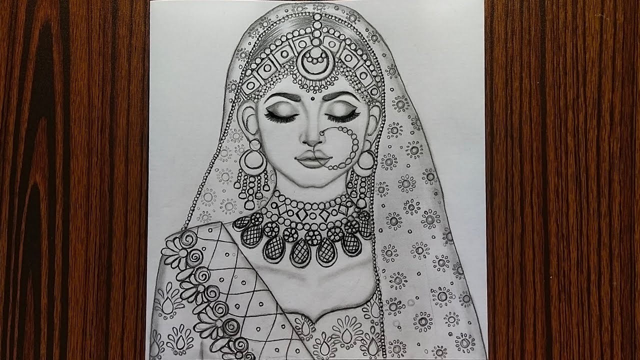 Bridal lady Drawing by Durgendra Suryawanshi  Fine Art America