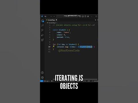 😃😃 Iterating JavaScript Objects using for..in & for..of Loops #shorts # ... image.