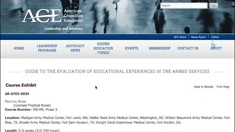 Adding Military Training Equivalencies into the Free Version of TES from CollegeSource