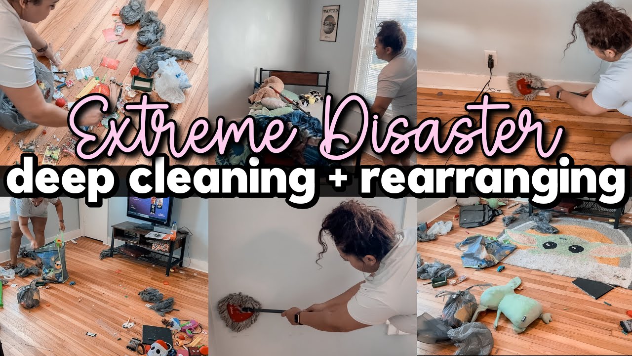 Extreme Disaster Kids Room Deep Clean | Clean With Me + Rearranging ...