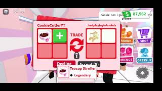 Successful trade for LEGENDARY TeaCup Stroller In Adopt me baby shop update 2021 Trade proofs
