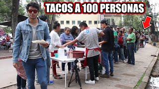 REGALANDO TACOS A 100 PERSONAS EN UN HOSPITAL