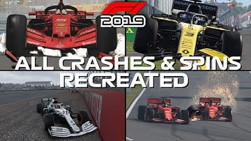 F1 2019 GAME: RECREATING ALL THE CRASHES & SPINS FROM THE 2019 SEASON