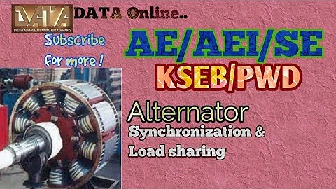 AE/SE KSEB/PWD/Assistant electrical inspector online coaching classes-Alternator-Load sharing