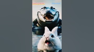 Hero Rabbit Saves Duckling From Crocodile (Animation)#Rescueanimal #cuterabbit #ducklin #cat