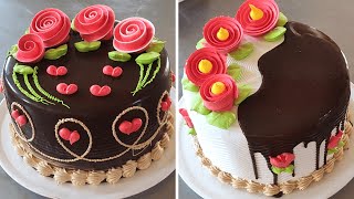 2 Ideas increíbles para decorar tus pasteles como un profesional | Tortas de chocolate con rosas